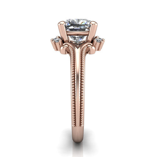 Valeria Cushion Shape Halo Engagement Ring in 18K Rose Gold