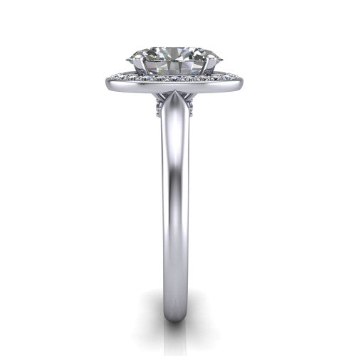 Wren Oval Shape Halo Engagement Ring in Platinum
