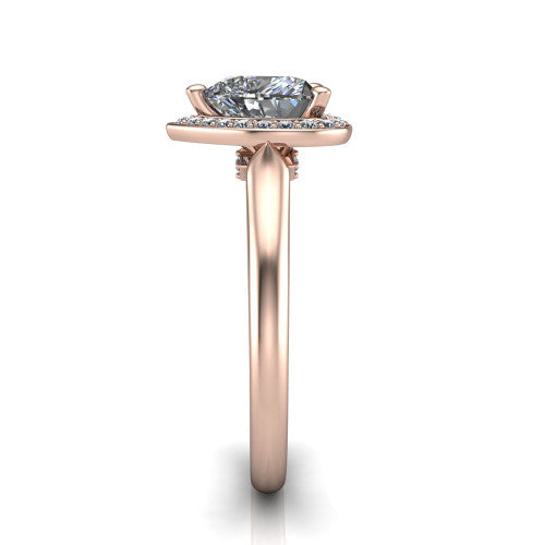 Wren Heart Shape Halo Engagement Ring in 18K Rose Gold