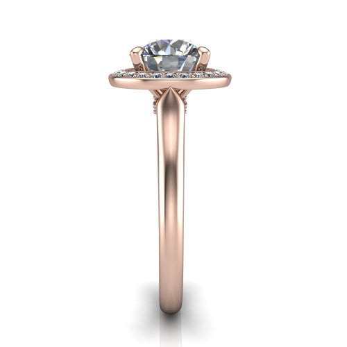 Wren Round Shape Halo Engagement Ring in 14K Rose Gold