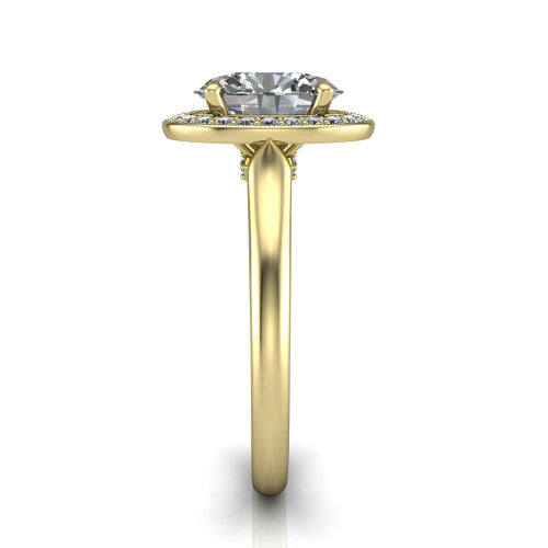 Wren Oval Shape Halo Engagement Ring in 18K Yellow Gold