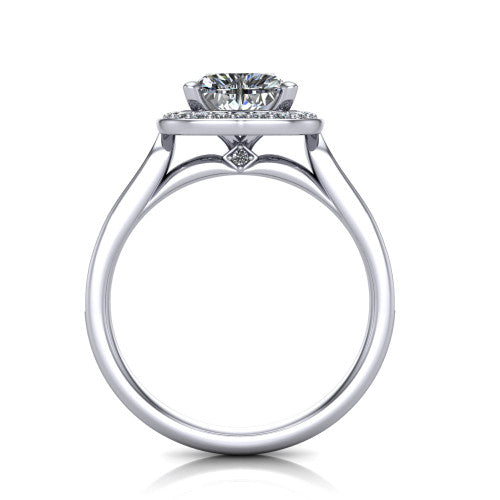 Wren Heart Shape Halo Engagement Ring in Platinum