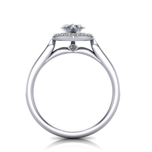 Wren Marquise Shape Halo Engagement Ring in 14K White Gold