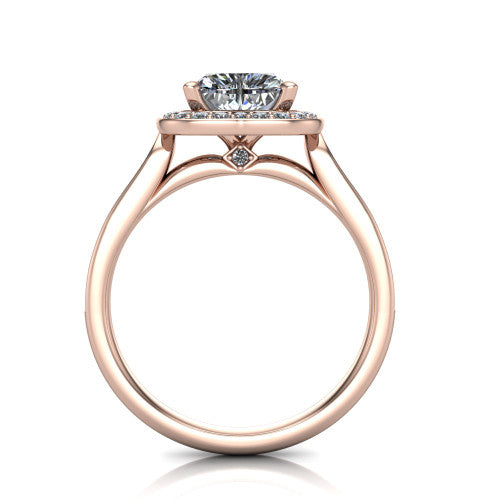 Wren Heart Shape Halo Engagement Ring in 14K Rose Gold