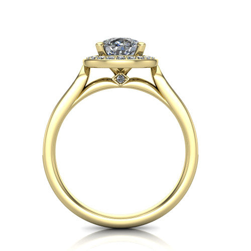 Wren Pear Shape Halo Engagement Ring in 14K Yellow Gold