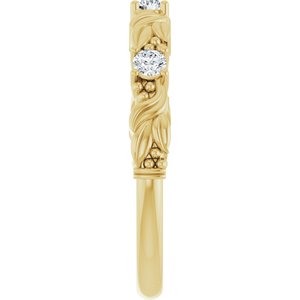 Nature - Cristina - 14K Yellow Gold 1/5 CTW Natural Diamond Sculptural Anniversary Band