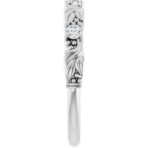 Nature - Cristina - Platinum 1/5 CTW Natural Diamond Sculptural Anniversary Band