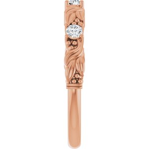 Nature - Cristina - 14K Rose Gold 1/5 CTW Natural Diamond Sculptural Anniversary Band