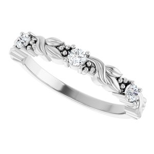 Nature - Cristina - 14K White Gold 1/5 CTW Natural Diamond Sculptural Anniversary Band