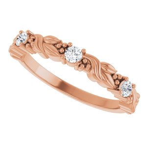 Nature - Cristina - 14K Rose Gold 1/5 CTW Natural Diamond Sculptural Anniversary Band