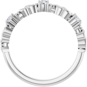 Nature - Cristina - 14K White Gold 1/5 CTW Lab-Grown Diamond Sculptural Anniversary Band