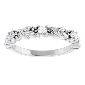 Nature - Cristina - 14K White Gold 1/5 CTW Lab-Grown Diamond Sculptural Anniversary Band