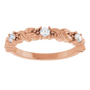 Nature - Cristina - 14K Rose Gold 1/5 CTW Natural Diamond Sculptural Anniversary Band