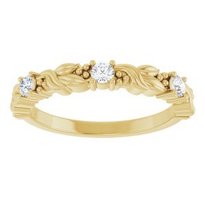 Nature - Cristina - 14K Yellow Gold 1/5 CTW Natural Diamond Sculptural Anniversary Band