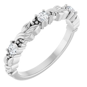 Nature - Cristina - 14K White Gold 1/5 CTW Lab-Grown Diamond Sculptural Anniversary Band