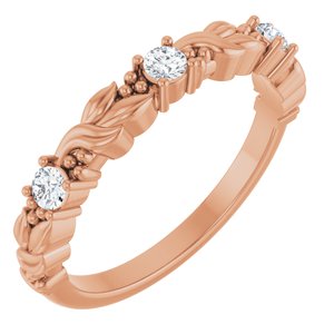 Nature - Cristina - 14K Rose Gold 1/5 CTW Natural Diamond Sculptural Anniversary Band