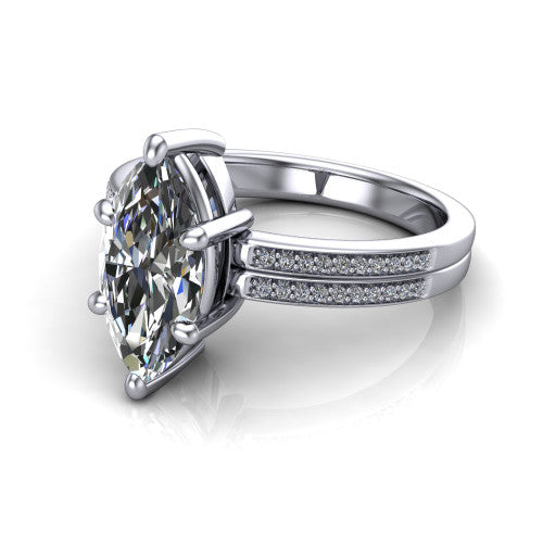 marquise diamond solitaire ring, platinum