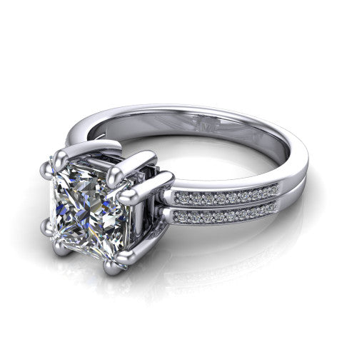 princess diamond solitaire ring, 14k white gold