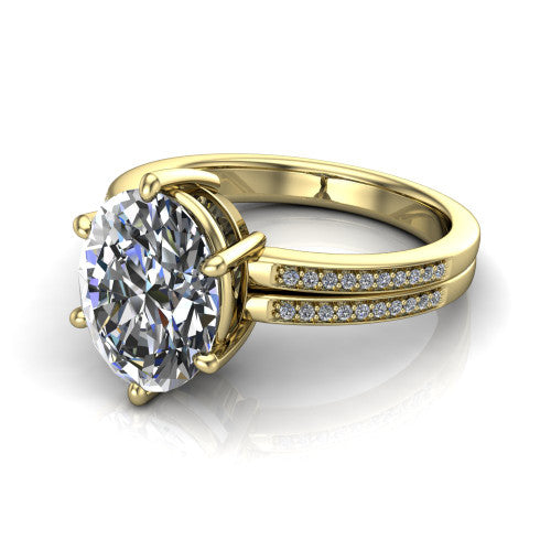 oval diamond solitaire ring, 14k yellow gold
