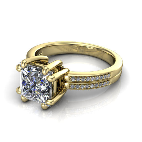 princess diamond solitaire ring, 14k yellow gold