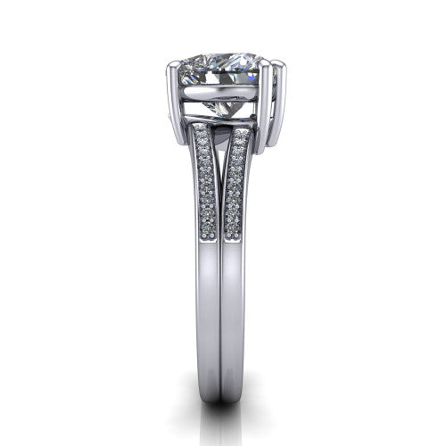 heart diamond solitaire ring, 14k white gold