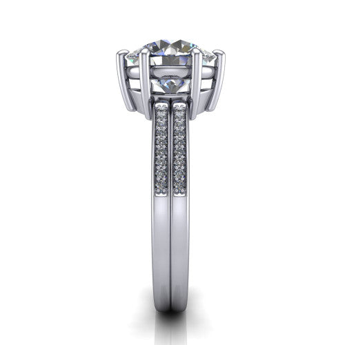 round diamond solitaire ring, platinum
