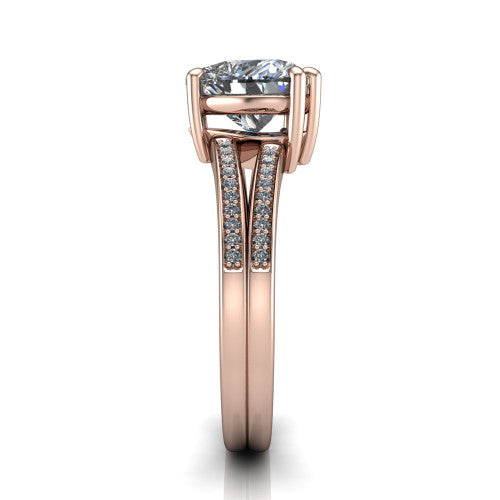 heart diamond solitaire ring, 18k rose gold