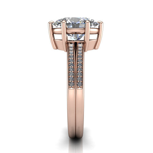 oval diamond solitaire ring, 14k rose gold