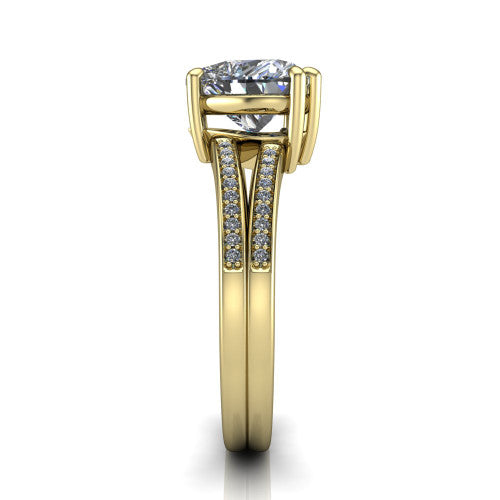 heart diamond solitaire ring, 18k yellow gold