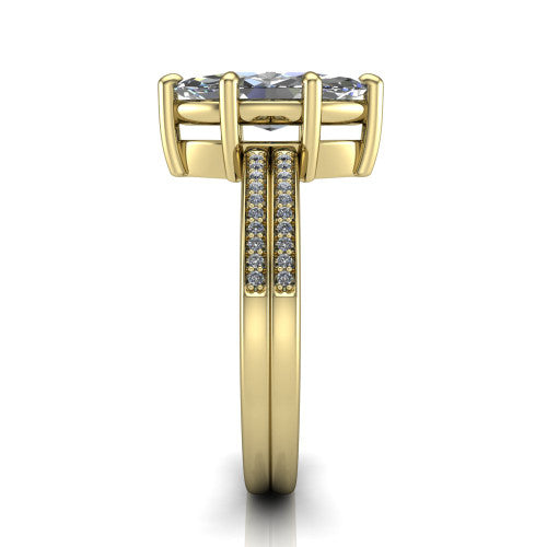 marquise diamond solitaire ring, 18k yellow gold