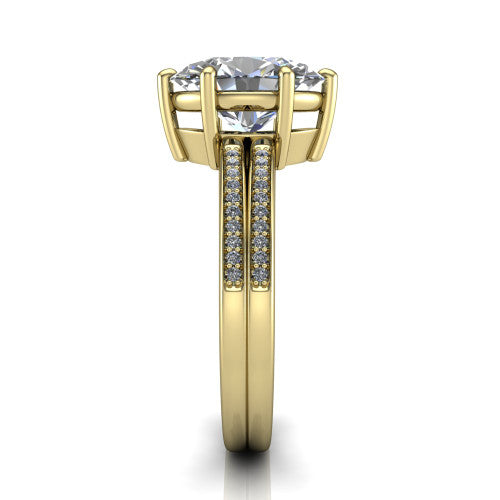 oval diamond solitaire ring, 18k yellow gold