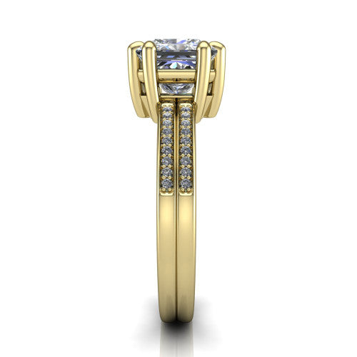 princess diamond solitaire ring, 14k yellow gold