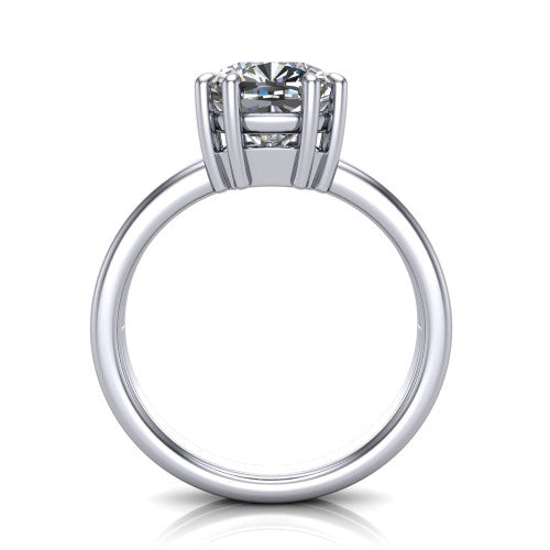 cushion diamond solitaire ring, platinum