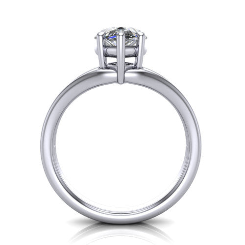 pear diamond solitaire ring, platinum
