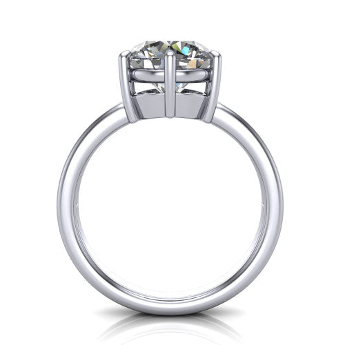 round diamond solitaire ring, platinum