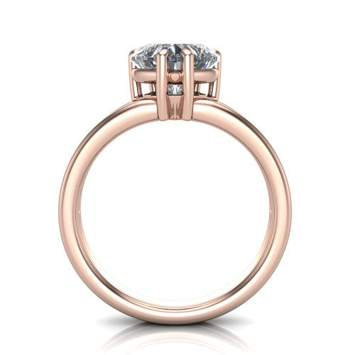 heart diamond solitaire ring, 14k rose gold