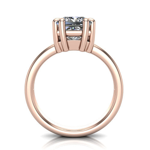 princess diamond solitaire ring, 14k rose gold