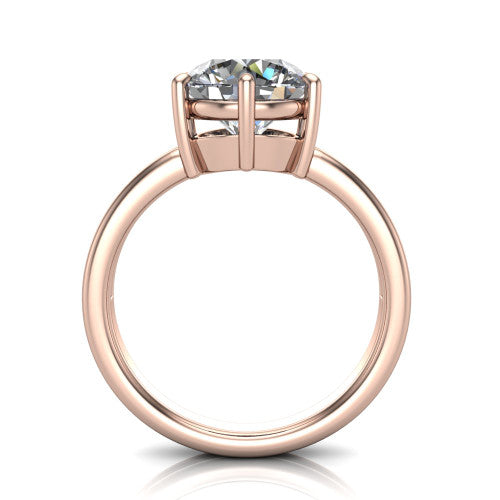 round diamond solitaire ring, 18k rose gold