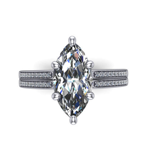 marquise diamond solitaire ring, platinum