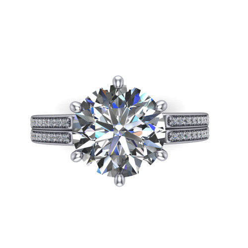 round diamond solitaire ring, platinum