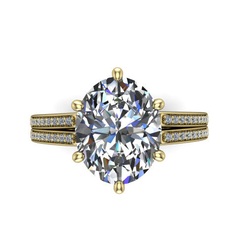oval diamond solitaire ring, 14k yellow gold