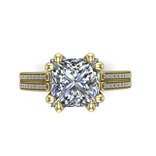 princess diamond solitaire ring, 14k yellow gold