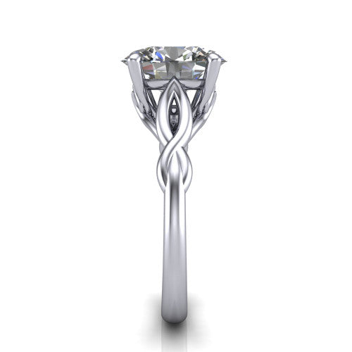 Ember Oval Shape Halo Engagement Ring in 18K White Gold