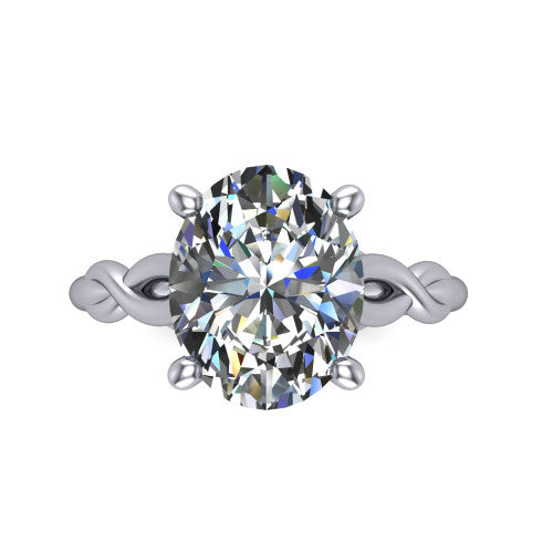 Ember Oval Shape Halo Engagement Ring in Platinum