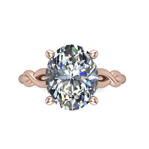 Ember Oval Shape Halo Engagement Ring in 18K Rose Gold