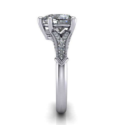 heart diamond solitaire ring, 18k white gold