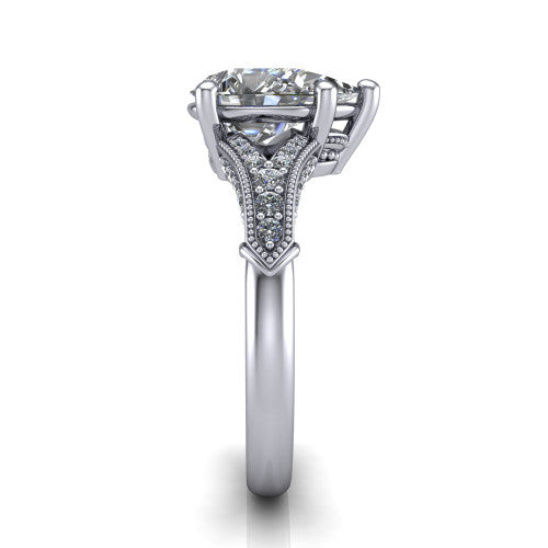 pear diamond solitaire ring, 14k white gold