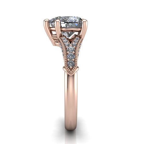 heart diamond solitaire ring, 14k rose gold