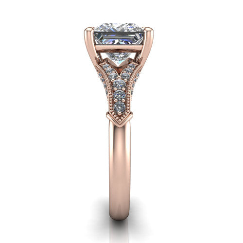 princess diamond solitaire ring, 18k rose gold