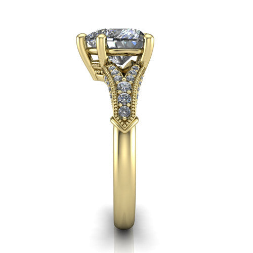 heart diamond solitaire ring, 14k yellow gold